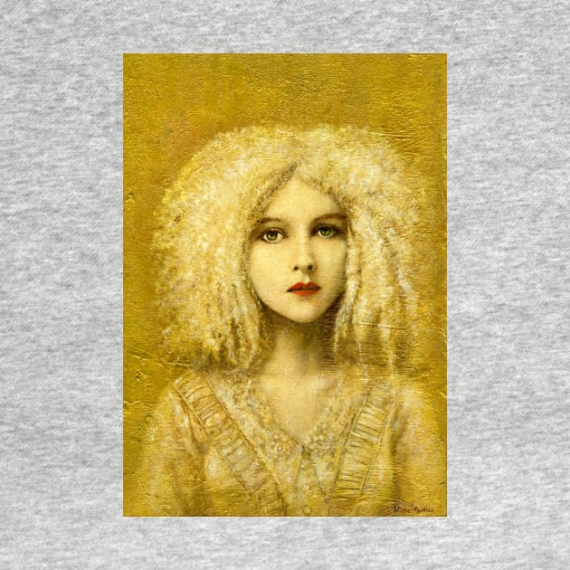 Victorian Gothic Girl On Gold by mictomart